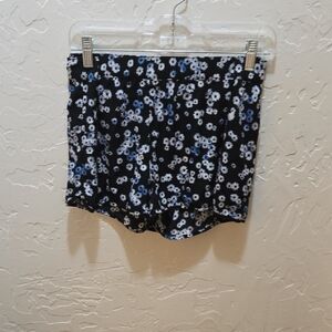 3/$10 Decree Black and Blue Floral High Waist Shorts